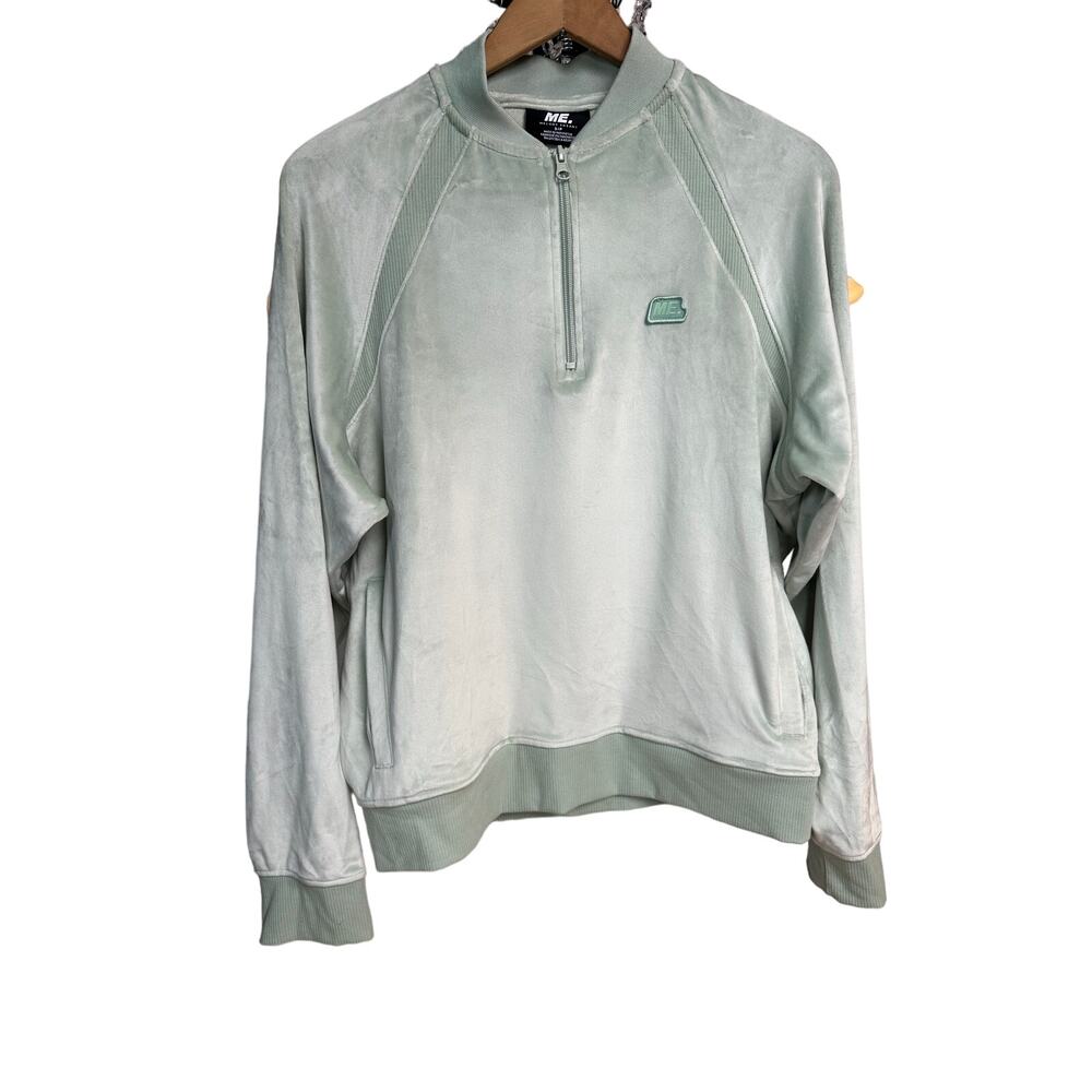 Melody Ehsani Mint Quarter Zip Velour Fleece - Size S